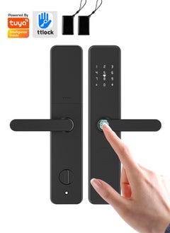 Buy Tuya APP Fully Automatic Smart Fingerprint Lock Electronic Lock Password Lock, Suitable for B&B/Apartment/Home/Office/Rental House/Hotel in Saudi Arabia