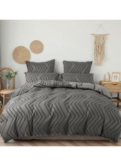 Buy COMFY 6 PC WAVECOTTON SATIN LUXURY COLLECTION ALL SEASON COMFORTER SET 220 X 240 CM DARK GREY in UAE