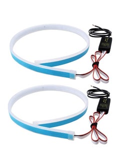 Buy LED Light Strip, Daytime Running Lights Sequential Turn Signal 12v 24 Inch Styling Slim Dual Color Flexible Switchback DRL Waterproof Headlight Surface Decorative Lamp 2 Pack in Saudi Arabia