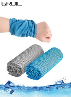 اشتري 2-Pack Sports Wristbands, Cool Quick Dry Sweat-Absorbent Bracers, Running Wrist Wipes, Sweat Towels, Wrist Support Sports Fitness Gear في الامارات