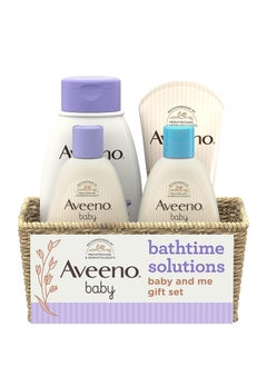 Buy Aveeno Baby Bathtime Solutions Baby & Me Gift Set with Baby Wash & Shampoo, Calming Baby Bath & Wash, Baby Daily Moisturizing Lotion & Stress Relief Body Wash for Mom, Soap-Free, 4 items in UAE