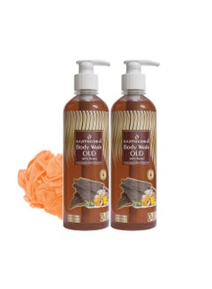 Buy 2-Pieces Oud With Honey Body Wash 1000 Ml And Loofah in UAE