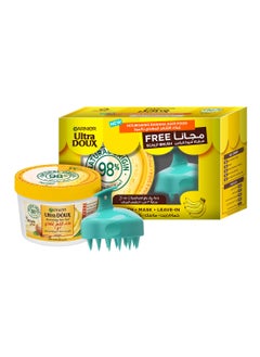 Buy Ultra Doux Nourishing Banana Hair Food For Dry Hair And Free Scalp Brush, 390ml in UAE