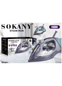 Buy Steam Iron with Ceramic Soleplate 2600.0 Watt SK-2071- Multicolour in Egypt