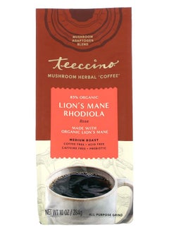 اشتري Mushroom Herbal Coffee Lion's Mane Rhodiola Medium Roast Caffeine Free 10 oz (284 g) في الامارات