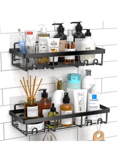 Buy Shower Caddy Shelf Organizer Rack, Self Adhesive Black Bathroom Shelves Basket, Home Farmhouse Wall Inside Organization and Storage Decor Rv Accessories, First Apartment Essentials in Saudi Arabia