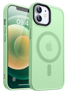 Buy Magnetic Case For iPhone 11 Case Compatible with MagSafe Military Grade Protection Shockproof Translucent Matte Case Anti Scratch Shockproof Phone Case (Light Green) in Egypt