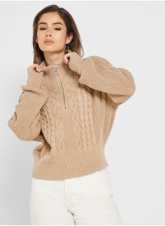 Buy High Neck Knitted Sweater in UAE