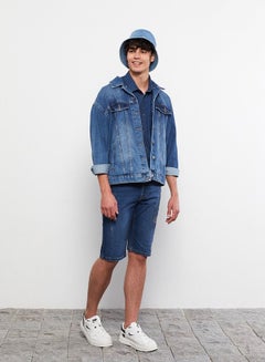 اشتري Standard Fit Men's Blue Jean Shorts في السعودية