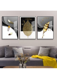 اشتري 3PCS Wall Art Bright Style Minimalist Decor Modern Abstract Canvas Prints Poster Picture Framed Paintings Decorations في الامارات