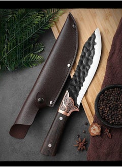 Buy Sharp High Carbon Stainless Steel Boning Knife Meat Cutter Bone Razor Kitchen Knife With Leather Case in Saudi Arabia