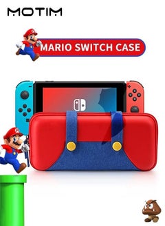 Buy Mario Theme Portable Protective Case for Nintendo Switch with 10 Card Storage Slots Red/Blue in Saudi Arabia