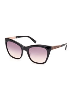 اشتري Women's Mirrored Square Shape Acetate Sunglasses GM080505Z55 - Lens Size: 55 Mm - Black في السعودية