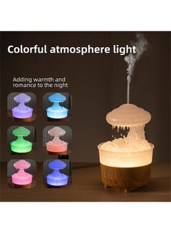 Buy Aroma Diffuser Essential Oil Air Humidifier Colorful Night Light, Wood Grain Water Drop Design 230ml in UAE