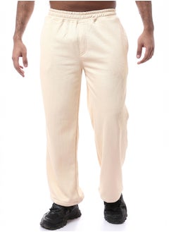 Buy Relaxed Fit Slip On Bird's Eye Beige Pants in Egypt