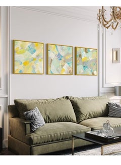 Buy Yellow Green Canvas Framed Wall Art in UAE