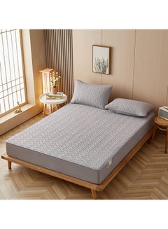 اشتري 3-Piece Fitted Sheet Set, Raw Cotton, Pure Color, Fitted Sheet with 2 Pillowcases, Suitable for 1.8m Bed (180*200)cm في السعودية