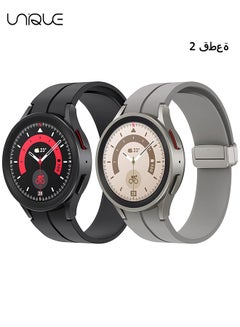 Buy 2 Pack Band Compatible with Samsung  Galaxy Watch 5 Pro 45mm/ Galaxy Watch 5 40mm 44mm/ Watch 4 40mm 44mm/ Watch 4 Classic 42mm 46mm, 20mm, No Gap Silicone Replacement Strap with Colorful Buckle in UAE