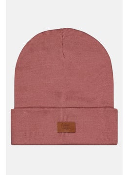 Buy Women Brand Logo Knitted Beanie, Pink in Saudi Arabia