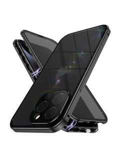 Buy Privacy Case with iPhone 15 Pro Max, 360 Degree Front and Back Privacy Tempered Glass Cover, Anti Peep Magnetic, Magnetic Metal Bumper Anti Peep Cover for iPhone 15 Pro Max, Black in UAE