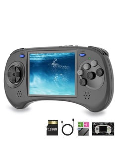 اشتري Handheld Game Console, 4.0" IPS Multi-Touch Screen, Android 11 Linux OS 64bit 5G WiFi Bluetooth 4.2 Retro Video Player, Portable Gaming Player, with 128GB Card, 4541 Games, Support Wired Handle, Black في الامارات