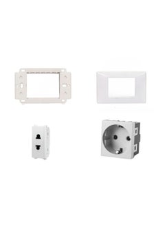 Buy Sanchi Complete Electrical Kit: Sh 1114 American Socket, Schuco Silver Socket, Triple Chassis, Sh 3000 White Wash. in Egypt