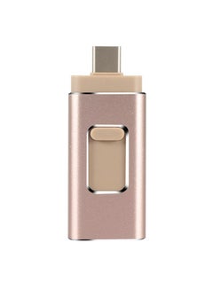 Buy 512GB USB Flash Drive, Shock Proof 3-in-1 External USB Flash Drive, Safe And Stable USB Memory Stick, Convenient And Fast Metal Body Flash Drive, Gold Color (Type-C Interface + apple Head + USB Local) in Saudi Arabia
