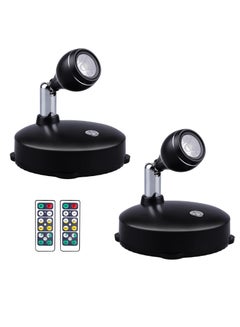 Buy 2Pcs Wireless Spotlight for Indoor Battery Operated LED Spotlight with Dimmable Rotatable Timer Uplight Mini Accent Lights with Remote for Wall Display Plants Painting Artwork Closet Natural White in Saudi Arabia