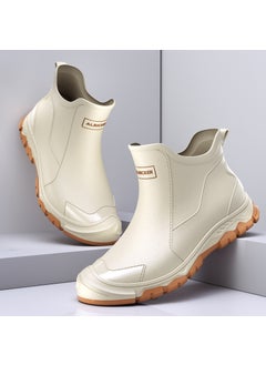 Buy Stylish Short Tube Mens Rain FootwearCreamy-white Creamy-white in Saudi Arabia