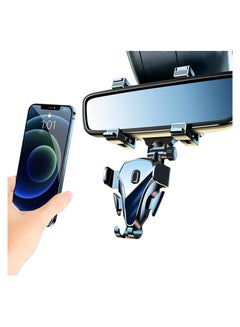 اشتري Car Phone Mount, Multifunctional Rear View Mirror Holder, Stable Adjustable Compatible with All Smart Phones, Upgraded Navigation Holder في السعودية
