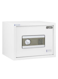 اشتري Safe Box A4 Document Size With Digital Lock and Override Key For Home Office Shop Business RB-30EP (30x38x30cm) White في الامارات