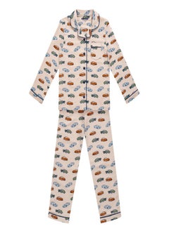 Buy 1 Pack Boys Greentreat Organic Cotton Cars Print Pyjama Set in UAE