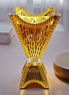 Buy Luxury Gold Bakhoor Burner | Arabic Incense Burner | Oud Burner | Premium Bakhoor Gold Burner | Madkhan | Oud Burner | Mabkhara | Incense Burner | Metal Holder-Large in UAE