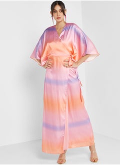 Buy Tie Dye Wide Sleeve Dress in UAE