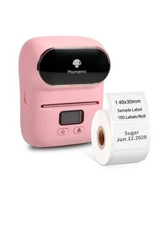 Buy M110 Label Printer Portable Bluetooth Thermal Mini Label Maker Printer Apply to Labeling Compatible with Android & iOS System With 1 40×30mm Label Pink in UAE