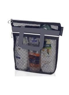 Buy Mesh Shower Caddy Portable 26*25cm Shower Bag with Zipper & 2 Pockets. Shower Tote Ideal for Gym, Travel, Camp, Beach, for Sunscreen, Dorm & College Essentials (Black) in UAE