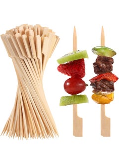 اشتري Bamboo Sticks for Cocktail, 100 Pieces Shish Kabab Skewers Sticks Wide Flat Paddle Wooden Skewers, Barbeque, Grilling, Appetizers, Food Picks, Cocktail Picks for Party في الامارات