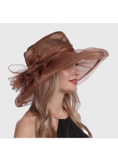 Buy New Organza Large Brim Sunvisor Hat Foldable UV Resistant Beach Hat in UAE