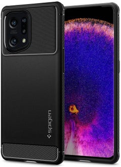 Buy Rugged Armor Case Cover for Oppo Find X5 - Matte Black in UAE