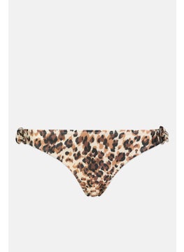 اشتري Women Leopard Print Bikini Bottom, Brown/Beige في الامارات