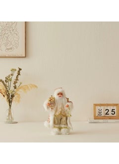 Buy Realistic Santa Ornament Santa Claus Holding Gifts Doll Standing Figurine Santa Knitted Doll 30cm in UAE