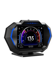 اشتري HUD Heads Up Display for Car, OBD+GPS Multi-Data Monitor Digital Speedometer Head Up Display, Overspeed Alarm RPM Water Temperature Turbo Pressure Smart Gauge for Most Vehicles After 2008 في الامارات