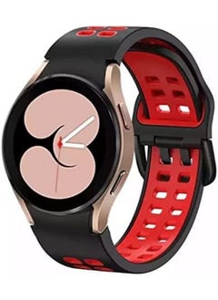 Buy Silicone Official Smart Strap For Samsung Galaxy Watch 4 Classic  / Watch 4  Ridge Sport Replacement Wristband Bracelet (Black & Red) in Egypt