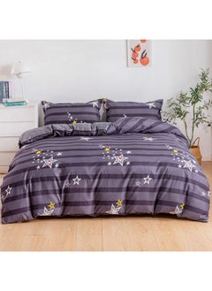 Buy 4 Piece Single Size Duvet Cover Set Microfibre Comet 1 Duvet Cover 160X210 Cm 1 Fitted Sheet 120X200X25 Cm 2 Pillow Cover 48X74Cm Multicolor in UAE