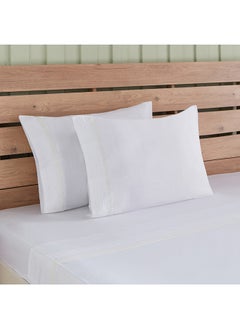 اشتري White Haven Vari Lace Border 2-Piece Cotton Pillowcase Set 75 x 50 cm في الامارات