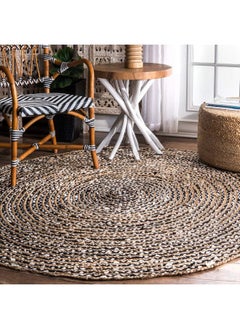 اشتري Glinda Natural Fiber Area Rug 3' X 5' Oval Black في الامارات