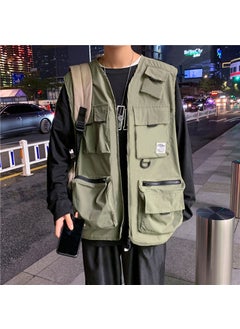 اشتري Spring Autumn Tactical Vest Mens Casual Multi-Pocket Jacket Army Green في الامارات