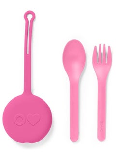 اشتري 2-Piece Kids Utensils Set With Case في الامارات