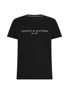 Buy Men's Tommy Hilfiger Logo T-Shirt - Cotton, Black in UAE