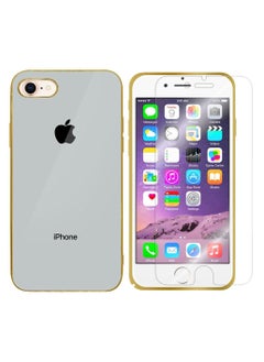 Buy for iPhone 8/7/SE 2022/SE 2020 Case Shockproof Hard PC Electroplated Ultra Thin Back Cover with Screen Protector Tempered Glass 4.7 inch in UAE